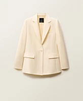 Mango Women's Linen-Blend Suit Jacket