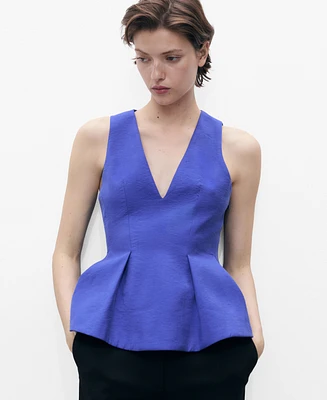 Mango Women's Modal V-Neck Top