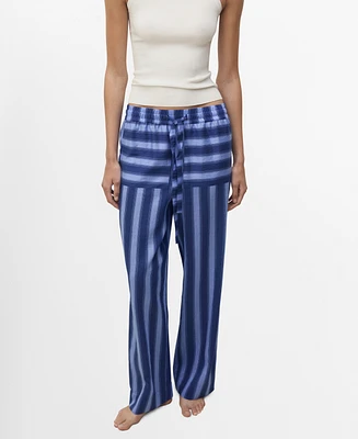 Mango Women's Two-Tone Striped Lyocell Woven Pants