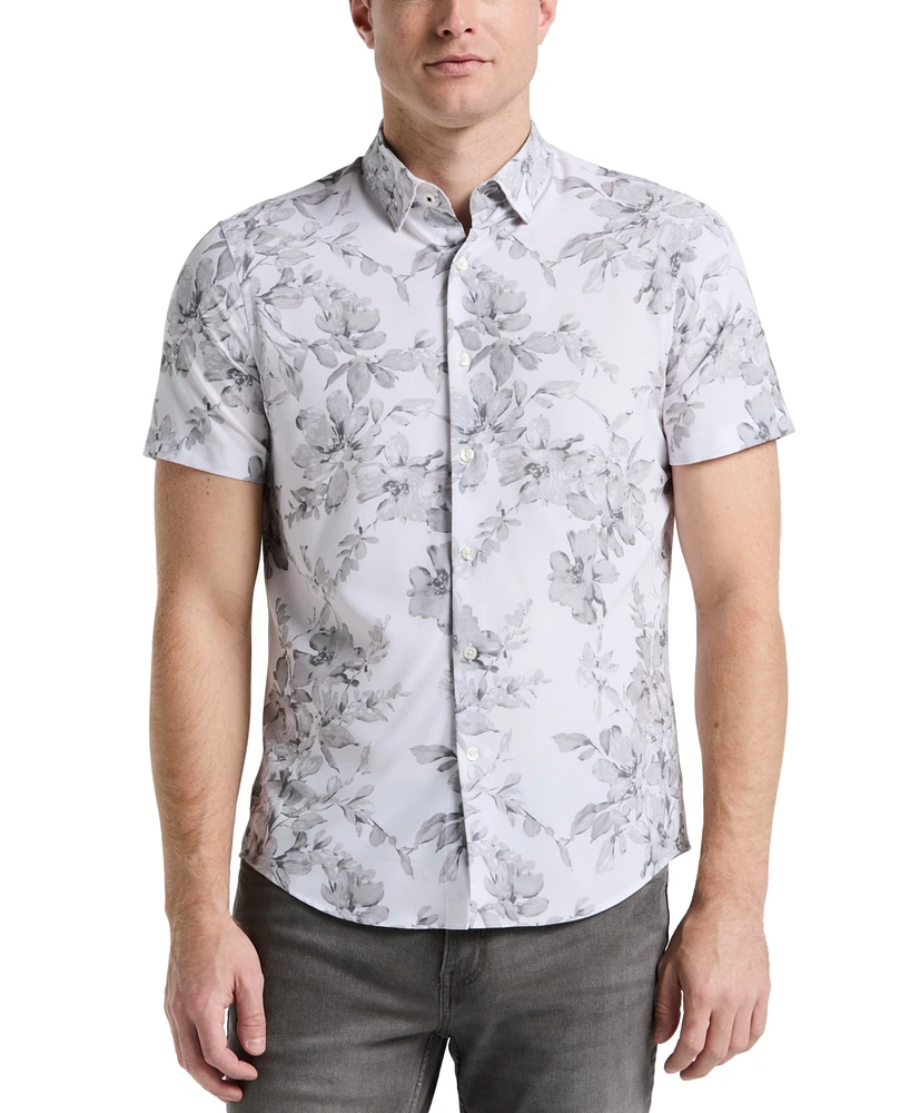 Perry Ellis Men's Slim-Fit Stretch Floral Button-Down Shirt
