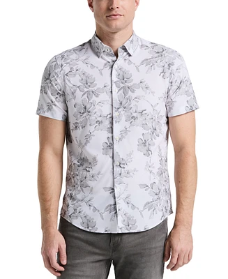 Perry Ellis Men's Slim-Fit Stretch Floral Button-Down Shirt