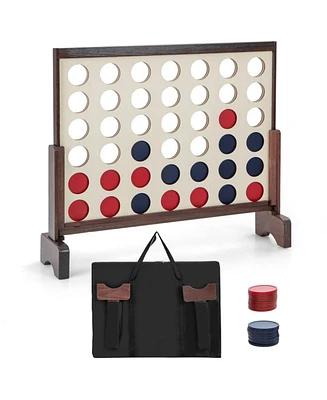 Giant 4-in-a-row Game Set Wooden Jumbo 4-to-Score with Carrying Bag
