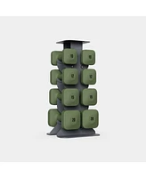 WeGym SafeGrip Dumbbells Upper Set with Dark Rack - 10, 12, 15, 20lbs