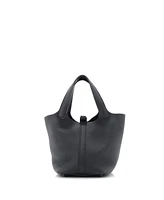 Pre-Owned Hermes Pm Monochrome Picotin Lock Bag Clemence
