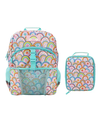 Generic Colorful Rainbow Collage 2-Piece 16” Backpack & Lunch Kit Set