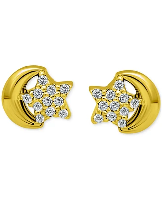 Giani Bernini Pave Star & Moon Stud Earrings, Exclusively at Macy's