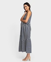 Seraphine Women's Maternity Zip Front Tiered Dress