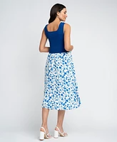 Seraphine Women's Maternity Knit Top with Woven Skirt Dress