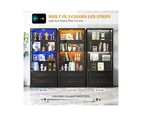 Vlsrka Display Cabinet with Glass Doors
