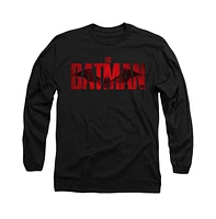 Batman Men's The Crimson Drawn Bat Logo Long Sleeve Adult Tee / T-Shirt