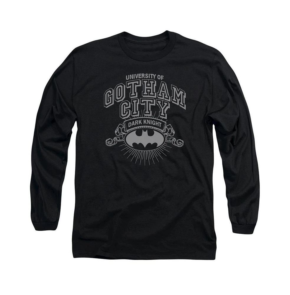 Batman Mens University Of Gotham Long Sleeve Adult Tee / T-Shirt