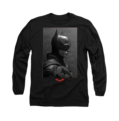 Batman Men's The (2022) Worn Portrait Long Sleeve Adult T-Shirt