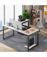 Tribesigns 62.99" L-Shaped Computer Desk with Mobile File Cabinet, Large Executive Office Desk with 3-Drawer Vertical Filing Cabinet, Business Fu