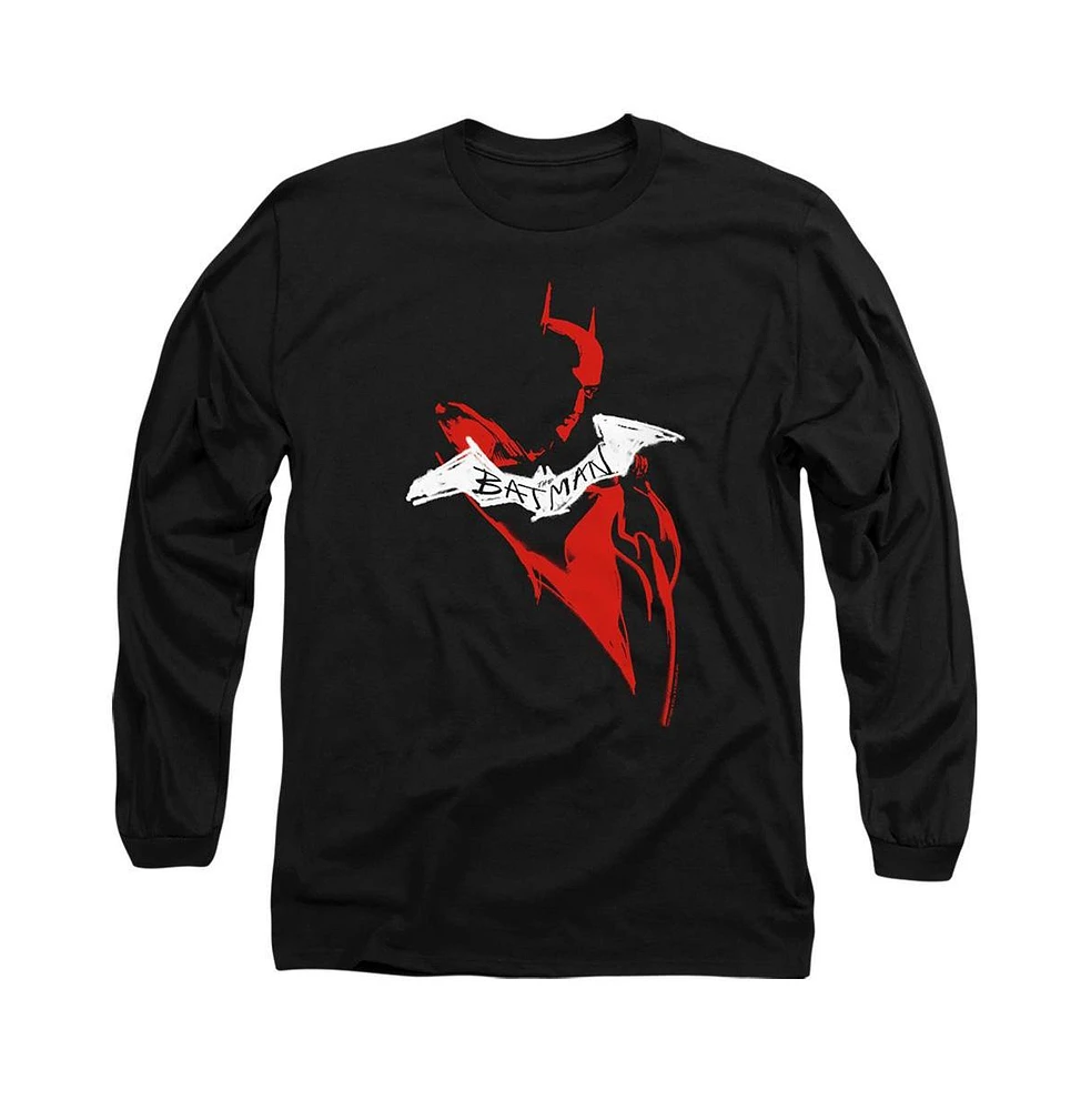 Batman Men's The Hand Drawn Silhouette Long Sleeve Adult Tee / T-Shirt