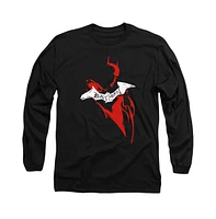 Batman Men's The Hand Drawn Silhouette Long Sleeve Adult Tee / T-Shirt