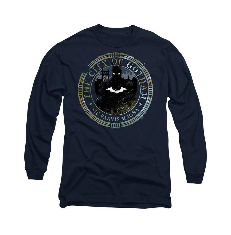 Batman Men's The (2022) Gotham Seal Long Sleeve Adult Tee / T-Shirt