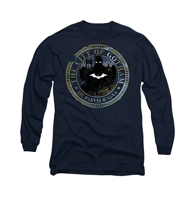 Batman Men's The (2022) Gotham Seal Long Sleeve Adult Tee / T-Shirt