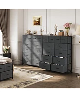 Wlive Tall Dresser for Bedroom with 12 Drawers Dressers & Chests of Fabric Closet Storage Draw