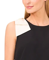 CeCe Women's V-Neck Contrast-Bow Sleeveless Top