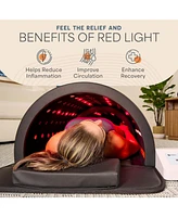 LifePro InfraDome Portable Far Infrared Sauna with Red Light Therapy, 1200W, Zero-emf, Adjustable Heat Zones & Tourmaline-Germanium Stones