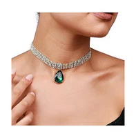 Sohi Teardrop Stone Statement Necklace
