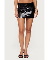 Edikted Women's Aphra Sequin Fringe Mini Skirt