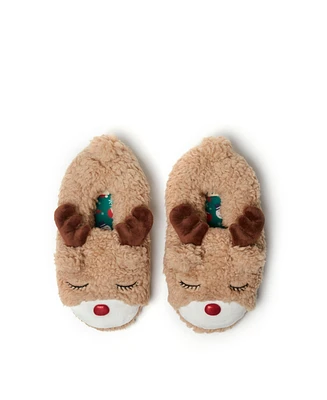 Dearfoams Men's Unisex Adult Animal Closed Back House Slipper - Santa