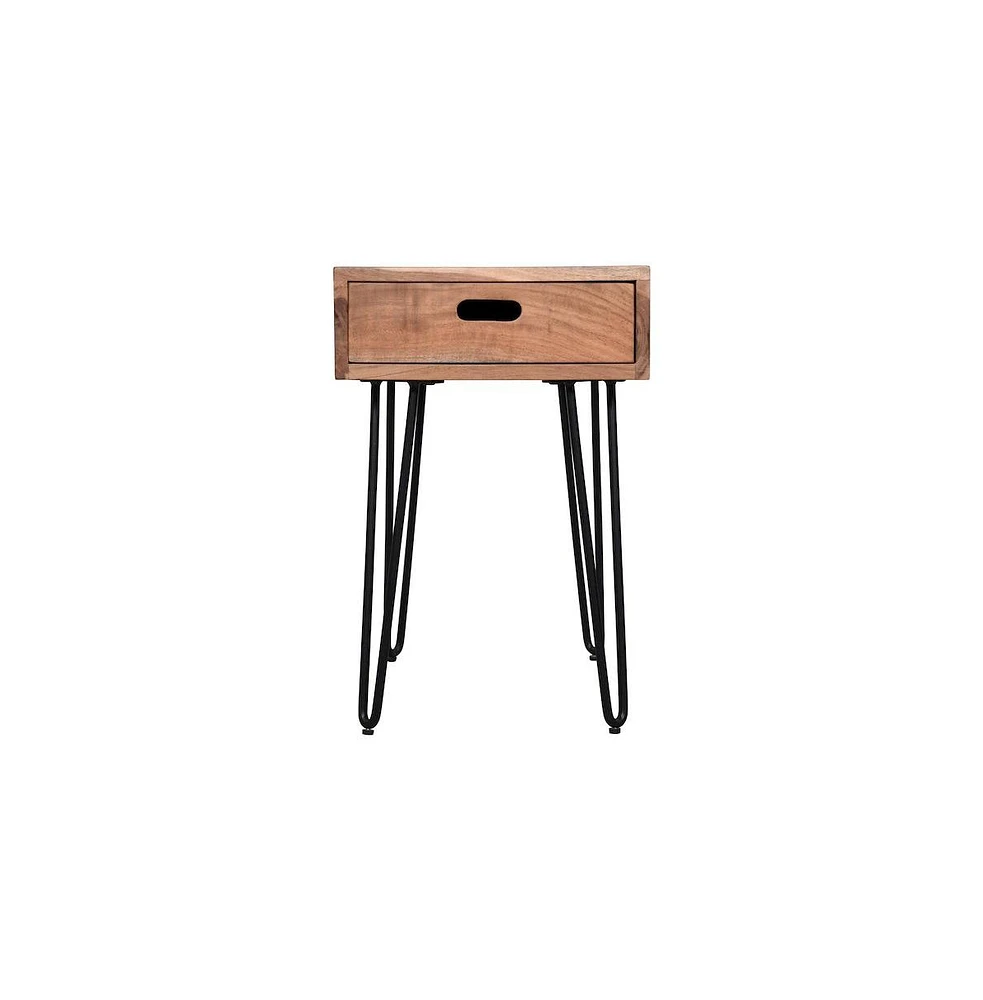 Rollins Solid Acacia Side End Table