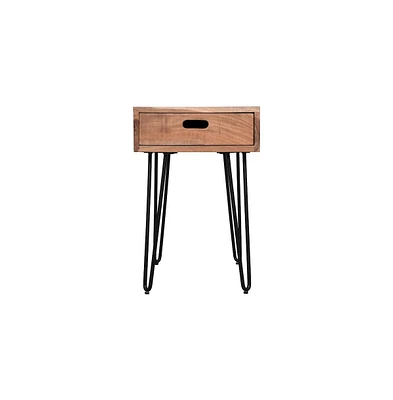 Rollins Solid Acacia Side End Table