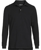 Lands' End Men's School Uniform Long Sleeve Mesh Polo Shirt