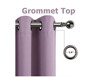 Kate Aurora 100% Hotel Thermal Blackout Lavender Grommet Top Curtain Panels - 50 in. W x in. L
