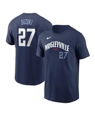 Nike Men's Seiya Suzuki Navy Chicago Cubs Fuse City Connect Name Number T-Shirt