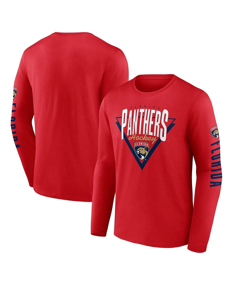 Fanatics Men's Red Florida Panthers Headline Long Sleeve T-Shirt
