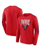 Fanatics Men's Red Florida Panthers Headline Long Sleeve T-Shirt
