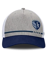 Fanatics Men's Heather Gray Sporting Kansas City Low Block Trucker Adjustable Hat