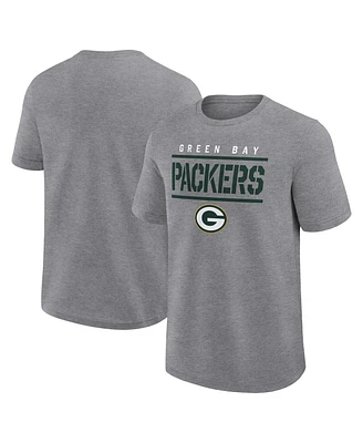 Logo Athletic Men's Heather Gray Green Bay Packers Top Notch T-Shirt