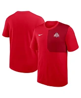 Nike Men's Scarlet Ohio State Buckeyes 2025 Sideline Uv Performance Coach T-Shirt