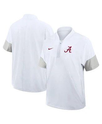 Nike Men's White Alabama Crimson Tide 2025 Sideline Short Sleeve Quarter-Zip Coach Jacket