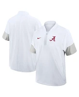 Nike Men's White Alabama Crimson Tide 2025 Sideline Short Sleeve Quarter-Zip Coach Jacket