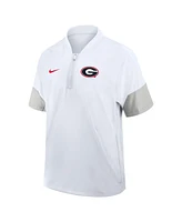 Nike Men's White Georgia Bulldogs 2025 Sideline Short Sleeve Quarter-Zip Coach Jacket