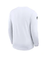 Nike Men's White Chicago Bears Sideline Coach Uv Performance Long Sleeve T-Shirt