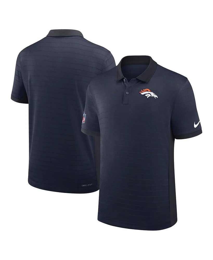 Nike Men's Navy Denver Broncos Sideline Victory Stripe Performance Polo Shirt