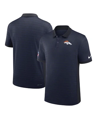 Nike Men's Navy Denver Broncos Sideline Victory Stripe Performance Polo Shirt