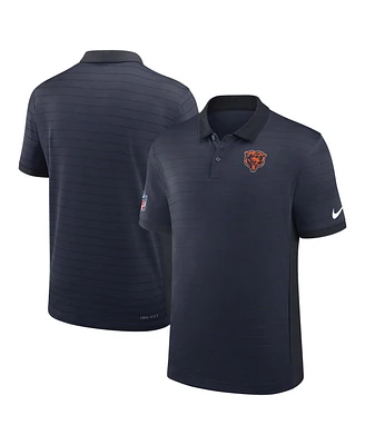 Nike Men's Navy Chicago Bears Sideline Victory Stripe Performance Polo Shirt