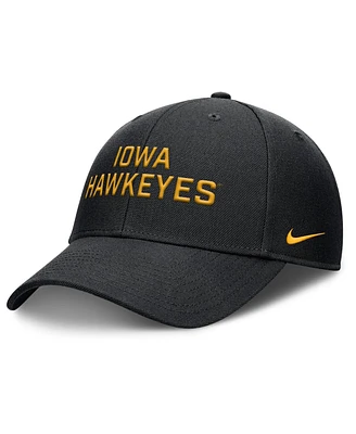 Nike Men's Black Iowa Hawkeyes Rise Practice Adjustable Hat