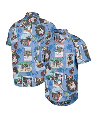 Reyn Spooner Men's Blue Elvis Presley Hawaii Tailored Button-Down Shirt