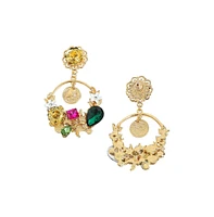 Sohi Floral-Stone Drop Earrings