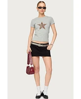 Edikted Womens Hayes Twill Mini Skort