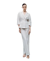 Nocturne Women's Striped Linen Jacket