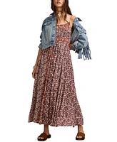 Lucky Brand Women's Floral Print Smocked Midi Dress